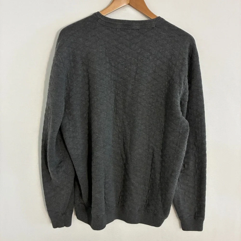 Holderness & Bourne Knit Sweater Men's L Charcoal Preppy Sporty Golf Shawn Koch